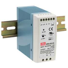 MDR-60-5 DIN rail power supply, 50W, 5V, 10A, MEAN WELL