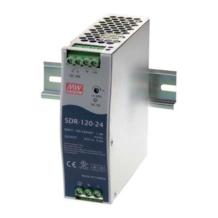 SDR-120-48 DIN rail power supply, 120W, 48V, 2.5A, MEAN WELL