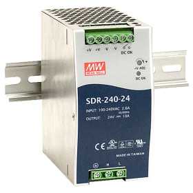 WDR-240-24 DIN rail power supply, 240W, 24V, 10A, MEAN WELL