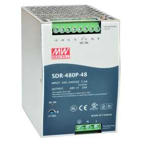 WDR-480-48 DIN rail power supply, 480W, 48V, 10A, MEAN WELL