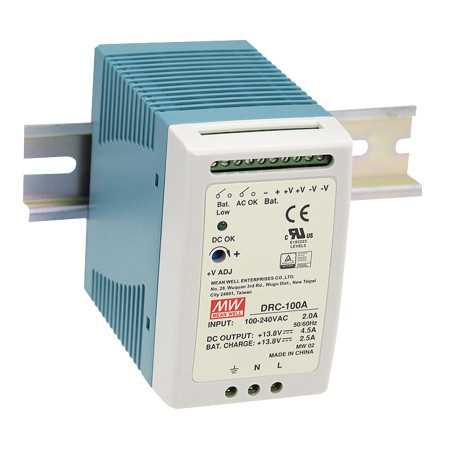 PSC-100A switching power supply, open-frame, 100W, 13.8/13.8V, MEAN WELL