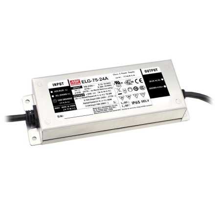 ELG-75-24-3Y Led driver, IP67 75,6W, 24V, 3,15A CV+CC + PE, MEAN WELL