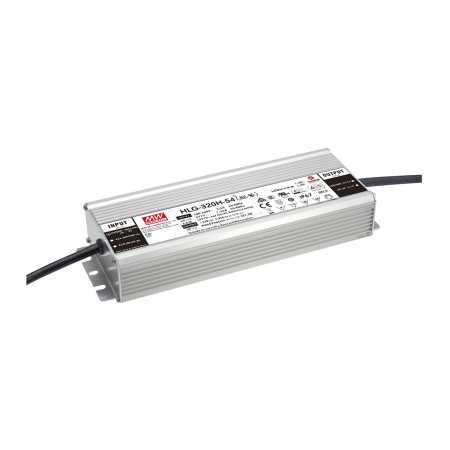 HLG-320H-15B LED driver, IP67 300W, 20V, 15A CV+CC dimmable, MEAN WELL