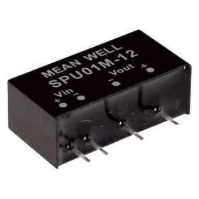 SPU01L-15 DC/DC converter 4.5-5.5V:+15V 67mA 1W, MEAN WELL