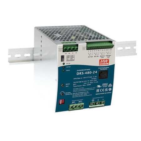 DRS-480-48 Switching Power Supply, DIN Rail, 480W, 48V, 7.7A