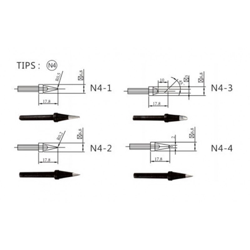 79-1446 N4-4 Spare soldering tip, ZD-912, ZD-917, ZD-981, ZD-982, ZD-987