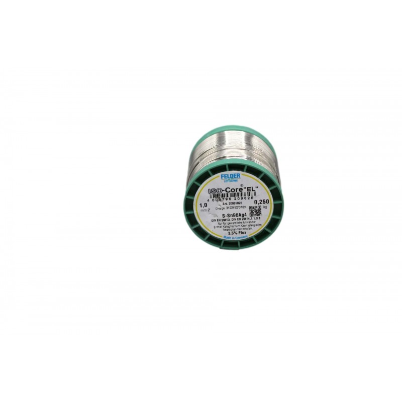 20961020 Felder solder wire, no-clean, lead-free, Sn96Ag4, 1 mm, 250g, roll