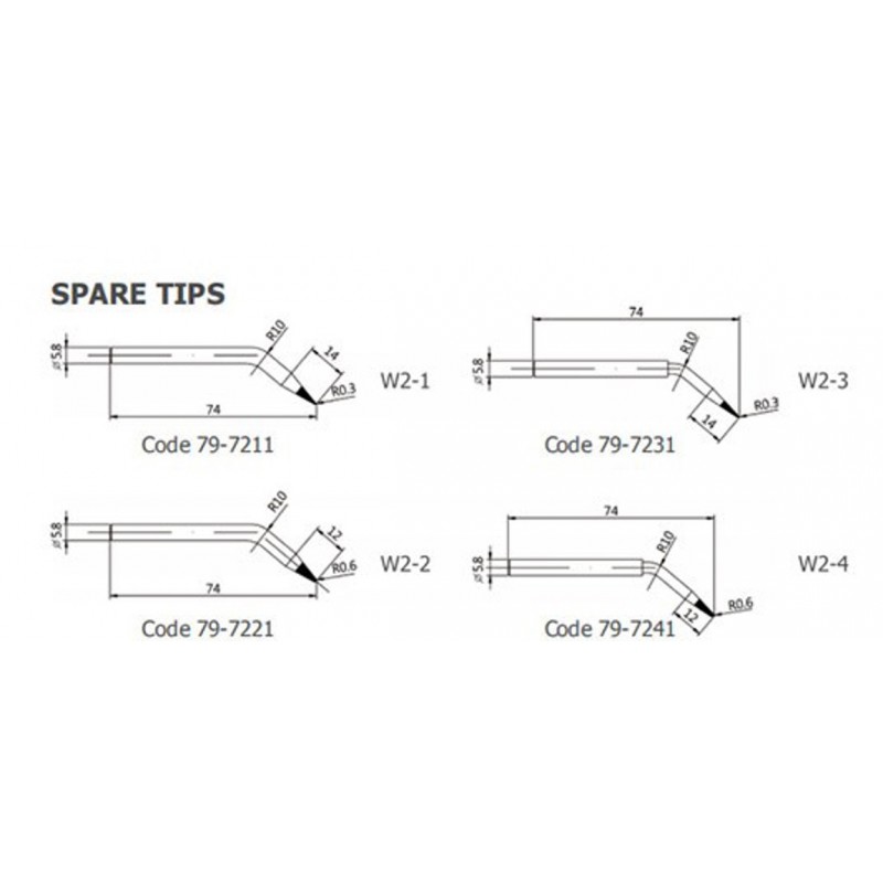 79-7211 W2-1 spare tip for ZD-551, ZD-555