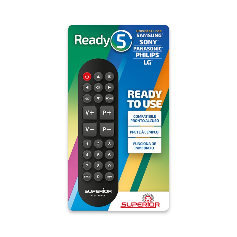 SUPERIOR Ready5 â Universal Remote Control For LG, Samsung, Sony, Philips & Panasonic (SUPTRB014)