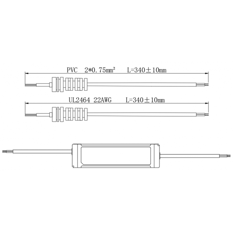 PCE40-12-3,33-LED-E Waterproof LED Driver； IP67； 40W； 12V； 3,33A