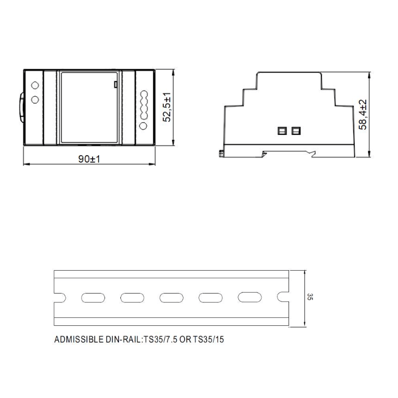 PCE60-12-4,5-DIN-S DIN Rail Power Supply； Slim； 54W； 12V； 4,5A