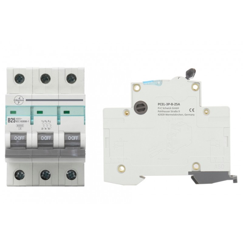 PCEL-3P-B-16A, Miniature circuit breaker, 3 pole, Type-B, 16A